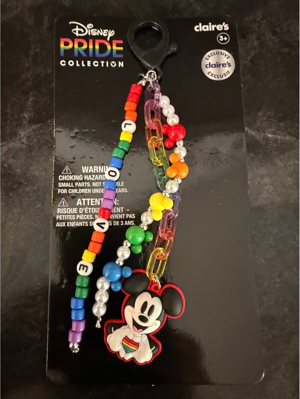 Disney Pride Collection Mickey Mouse Beaded Keychain by Claire's